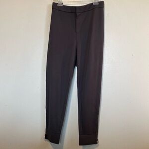 Lisa Rinna Collection slate gray pocket ankle zip rayon blend jogger pants